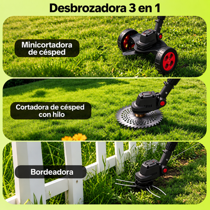 Podadora Inalambrica Cesped Ruedas